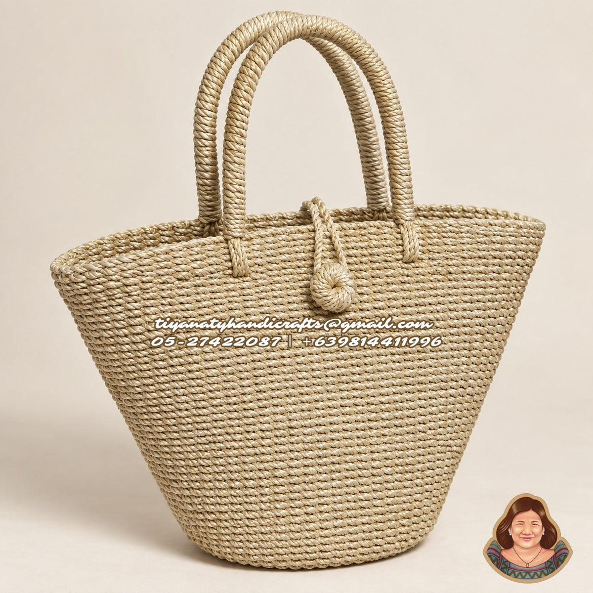 NAOMI Abaca Handbag knot closure