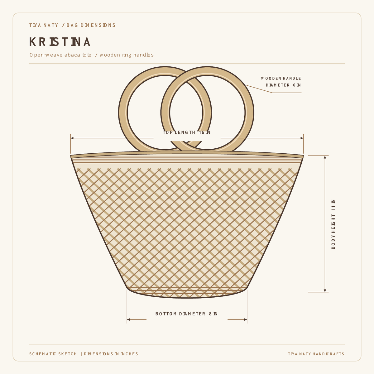 KRISTINA | Handwoven Abaca Tote with Wooden Ring Handles